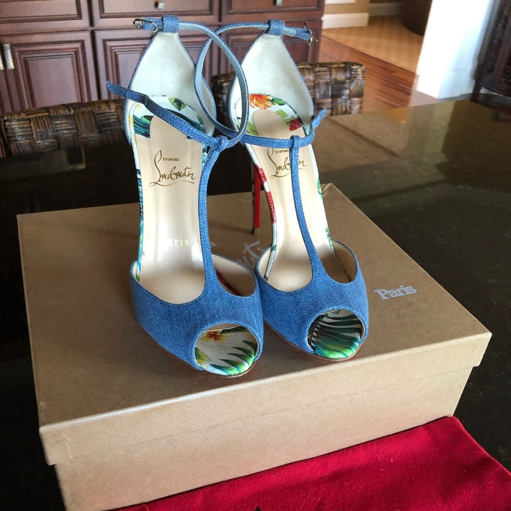 Blue Senora 100 Jeans Hawaii T Strap Sandals